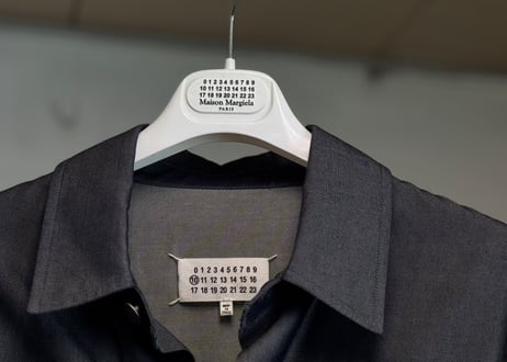 maison margiela leather switch oversize silk jacket