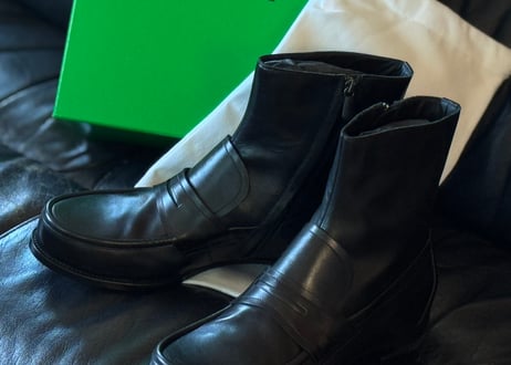 bottega veneta leather loafer boots dead stock