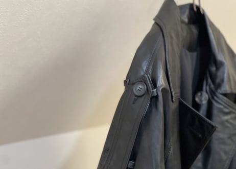 80-90s leather trench coat