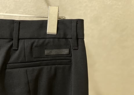 prada logo trousers