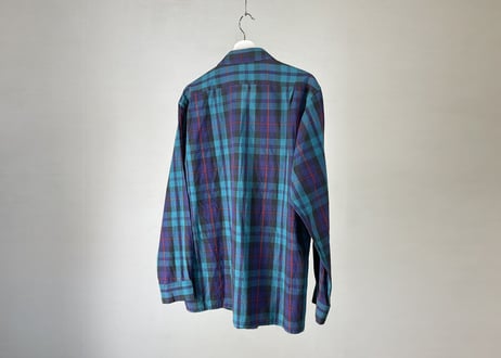 80-90s givenchy  made in italy over size check shirt