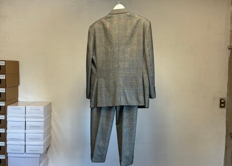 dior glen check double set up suit