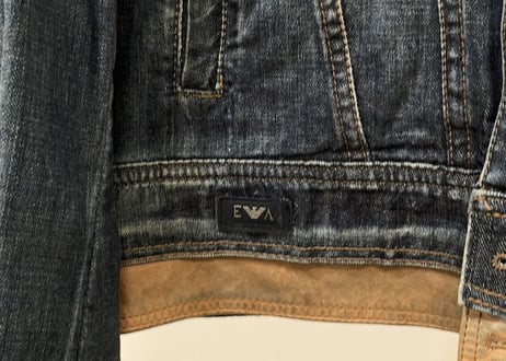 emporio armani leather switch denim jacket