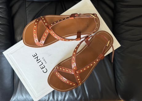 celine leather sandals