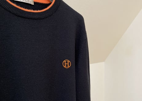 hermes 2020aw "H" logo knit black