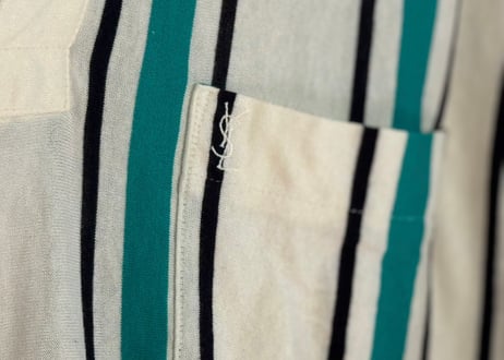 yves saint laurent stripe polo shirt green