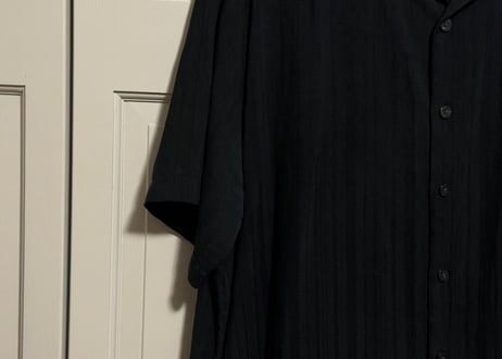 90s silk open collar silk shirt