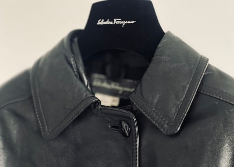 salvatore ferragamo leather blouson
