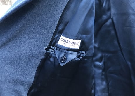 giorgio armani double chesterfield coat