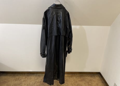 80-90s leather trench coat