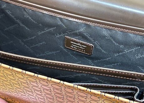salvatore ferragamo  gancio leather bag