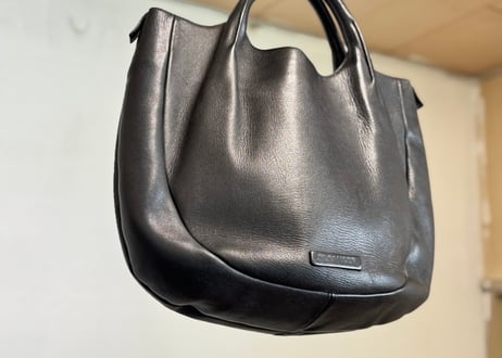jilsander logo leather shoulder bag