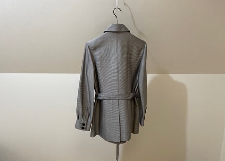 hermes silk belted jacket gray