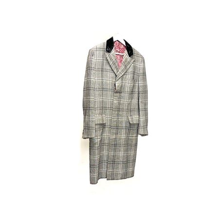 80s check chesterfield coat