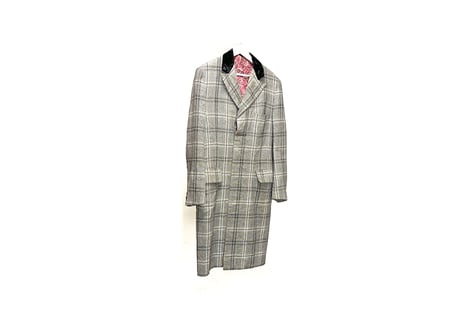 80s check chesterfield coat