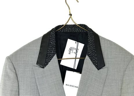 2014aw balenciaga leather lapel  tailored jacket dead stock