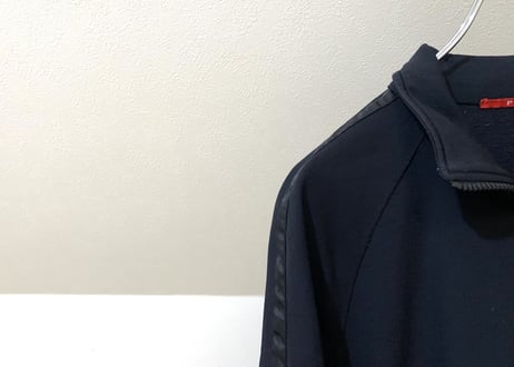 prada logo jersey blouson black