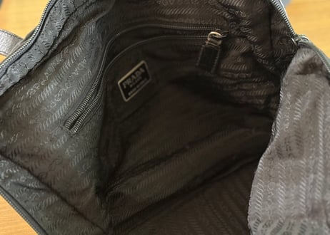 prada crocodile embossed nylon bag