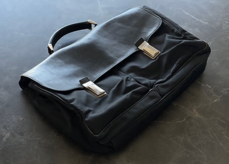 prada nylon × leather bag