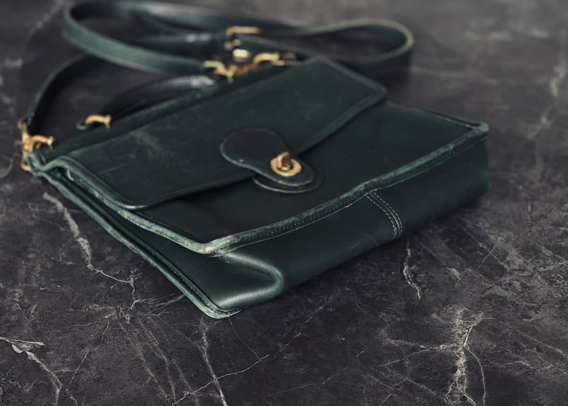 Vintage COACH ハンドバッグ オールレザー Green Vintage COACH ハンドバッグ オールレザー Green