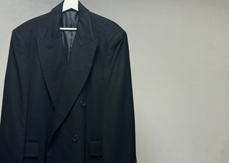 pure cashmere double long coat dead stock