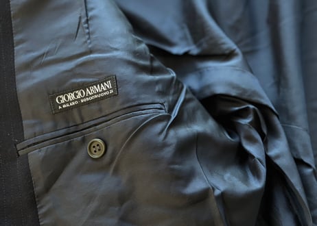 80s giorgio armani double stripe set up suit