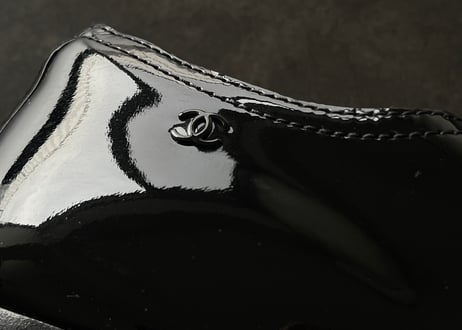 chanel "coco" logo heel dress shose