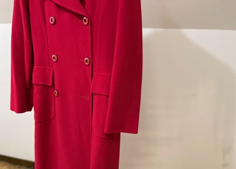 fendi double long coat red