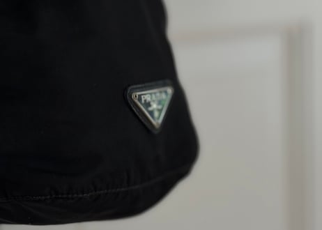 prada nylon logo bag black