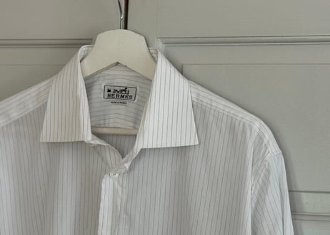 hermes serie button stripe shirt