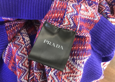 2018aw prada multi in viola bianco cardigan dead stock
