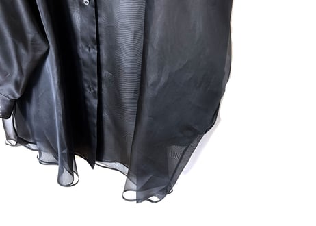 maison margiela over size silk long shirt dead stock