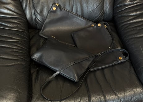 celine by ”Phoebe Philo” logo leather shoulder bag