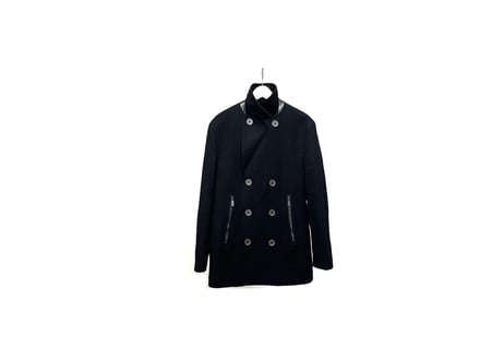 michael kors lather×quilting doble coat