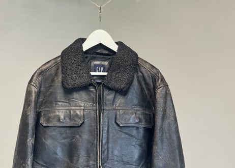 old gap leather jacket