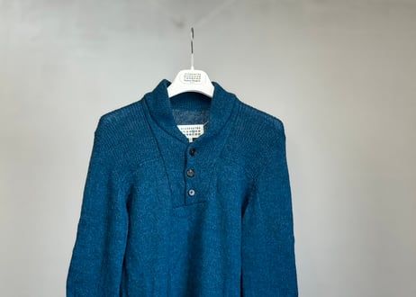 maison margiela turquoise blue alpaca knit