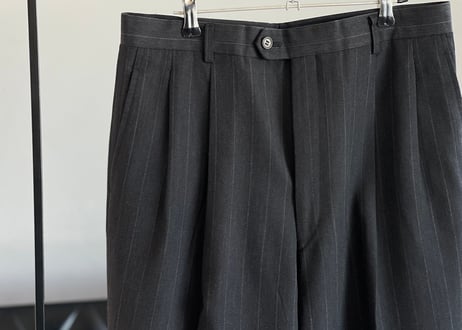 saint laurent dark gray doubole stripe set up suit