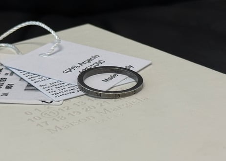 maison margiela silver number ring dead stock