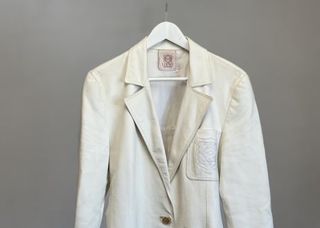 80-90s loewe anagram leather jacket