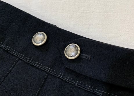 louis vuitton side silver button trousers black