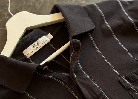 balenciaga logo stripe polo shirt