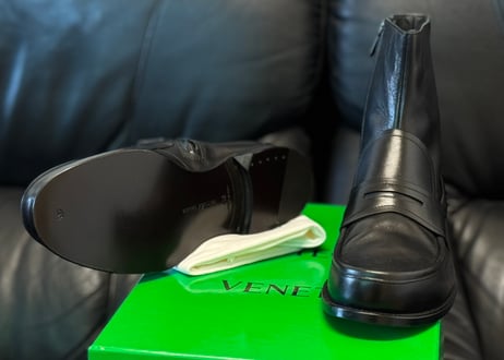 bottega veneta leather loafer boots dead stock