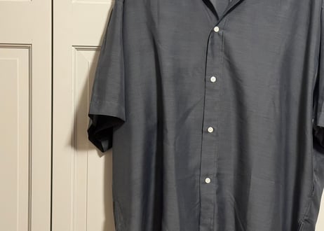 90s silk open collar shirt