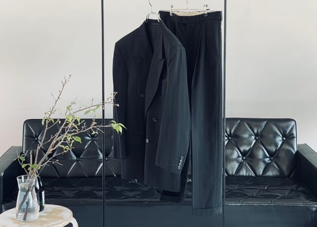 saint laurent double black stripe set up suit