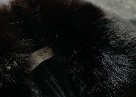balmain angora fur coat
