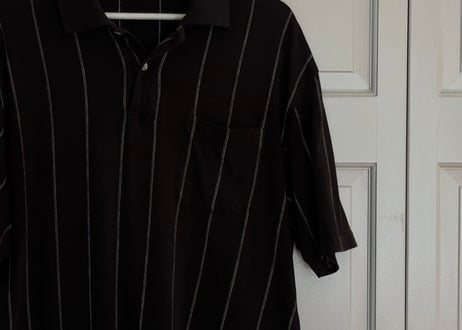 balenciaga logo stripe polo shirt
