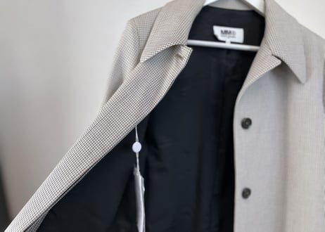 mm6 maison margiela check long coat