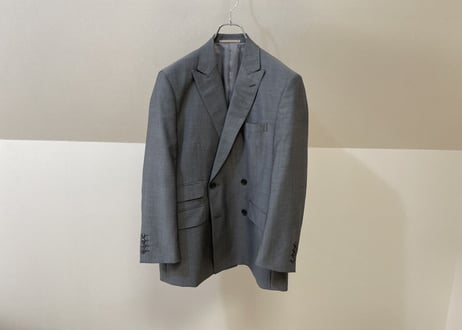80s vintage set up suit three peace gray