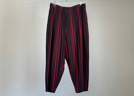 homme plisse issey miyake stripe pleats pants