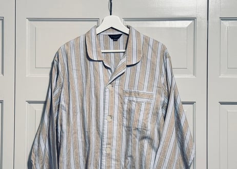 celine stripe open collar shirt